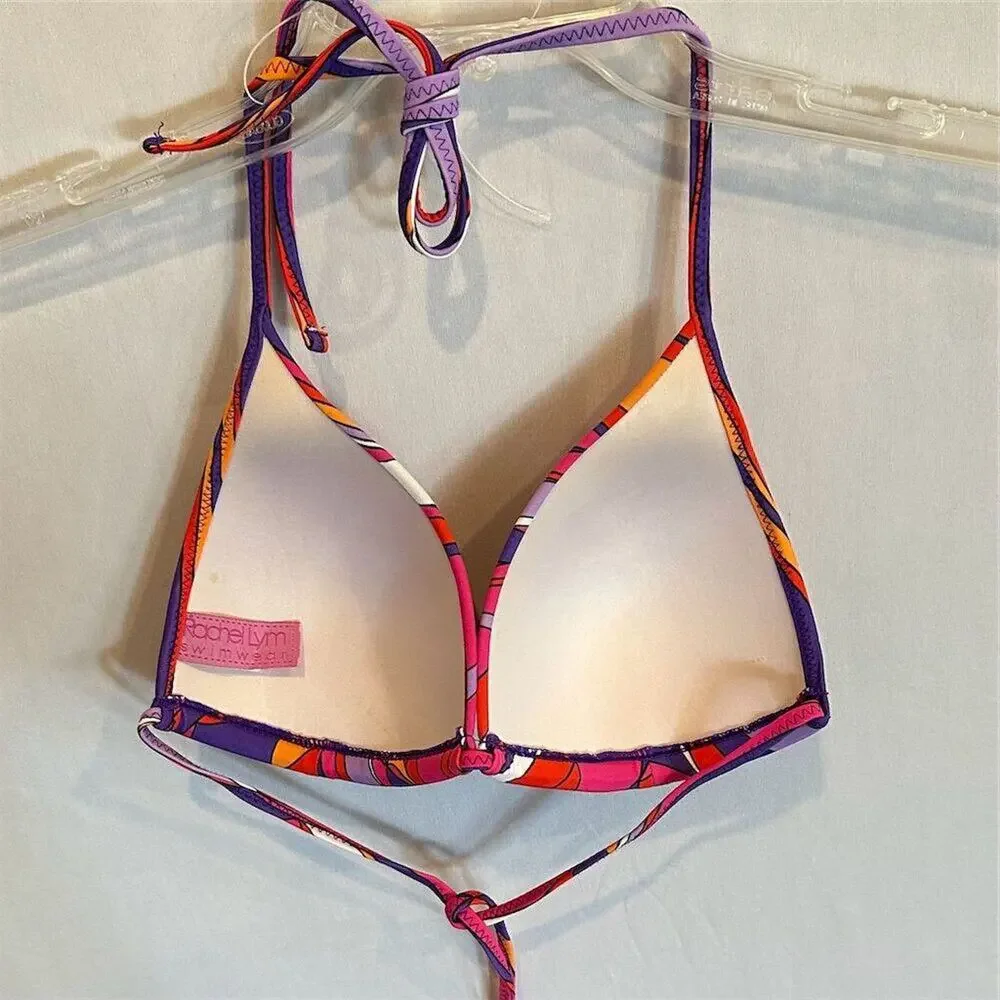 Calhoun Women's Multicolor Triangle Bikini Top‎ Size M Beach Swimwear